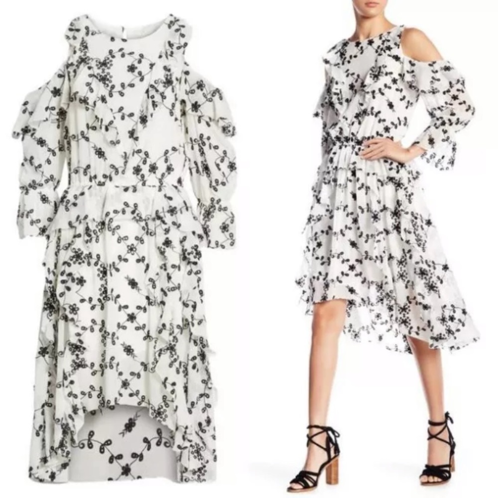 FINAL🚨DONATING SOON‼️ Joie Alpheus Silk Floral-Eyelet Ruffled Dress - Picture 2 of 10